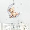 Cartoon Bear Sleeping On The Moon and Stars Wall Stickers for Kids Room Baby Room Decoration Wall Decals Room Interior