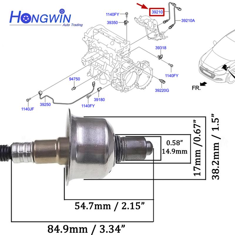 Кислородный датчик O2 для Hyundai Accent i20 i30 1.4L i10 1.0L KIA Cee'd Picanto II 39210-03050 39210 03050 9025030007 39210-03057