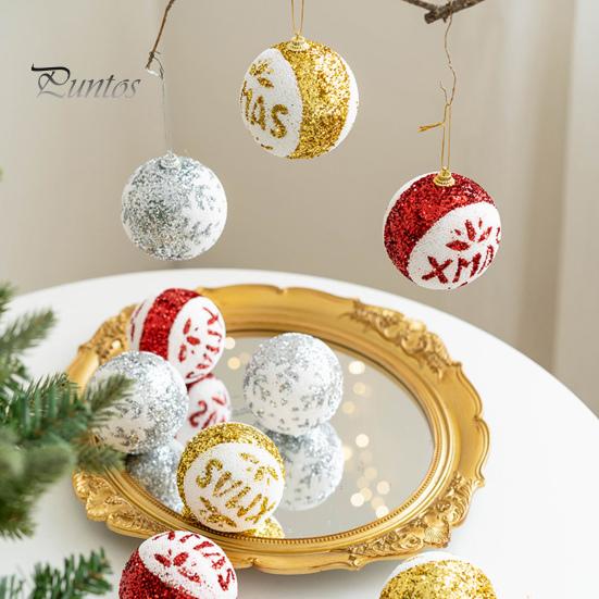 3 шт., 8 см, небьющиеся рождественские шары, украшения с ремешком, большой шар, подвесные подвески для рождественской елки, праздничное украшение, подарок на Новый год 2024