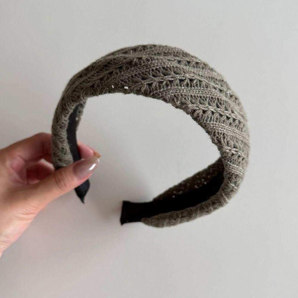 Solid Color Knitted Headband Knit Warm Hair Band Cute Woolen Hairband Sports
