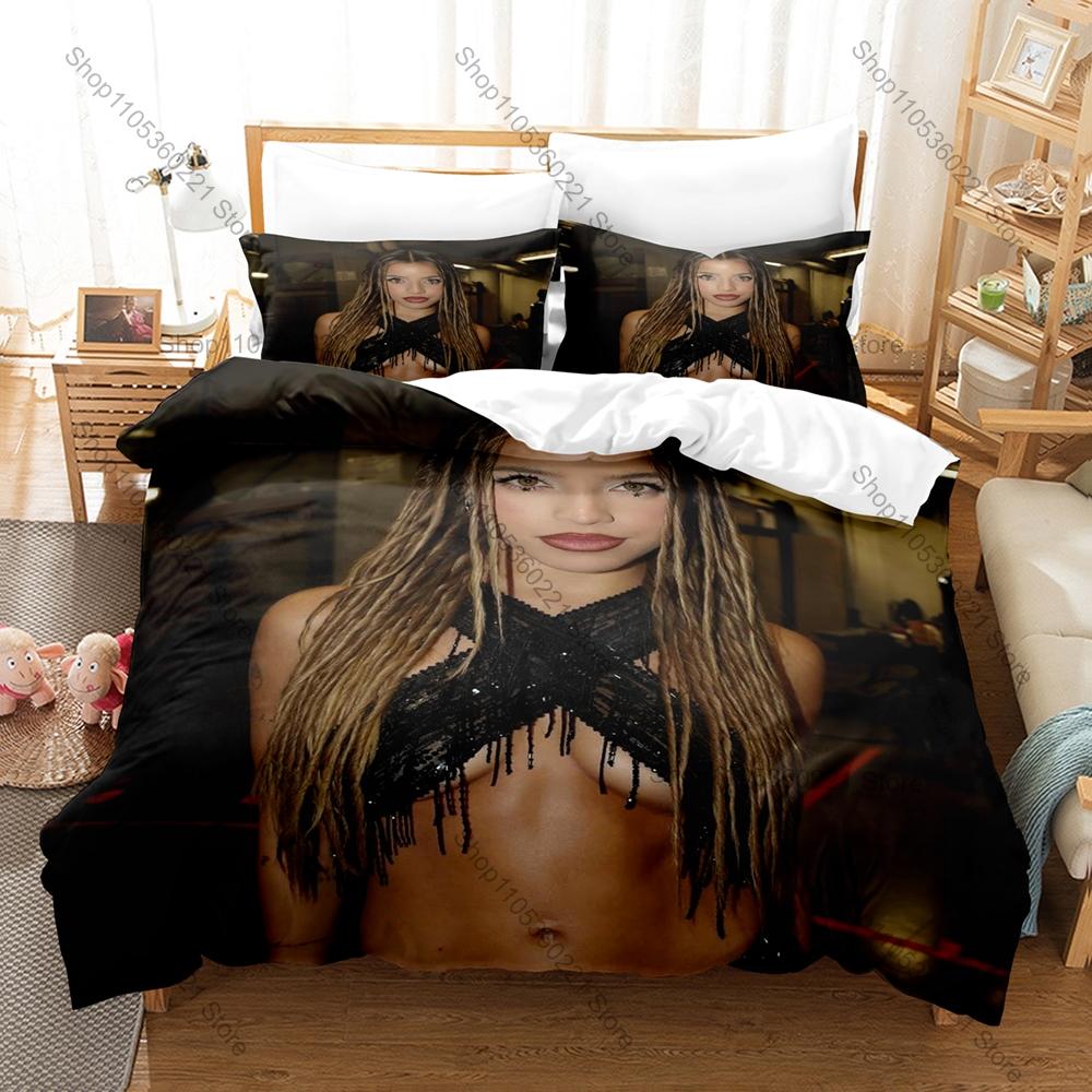 Argentine Urban Pop Star Emilia Mernes Full Printed 3PCS Bedding Duvet Cover + 2 Pillowcases Teen Dorm Home Decoration
