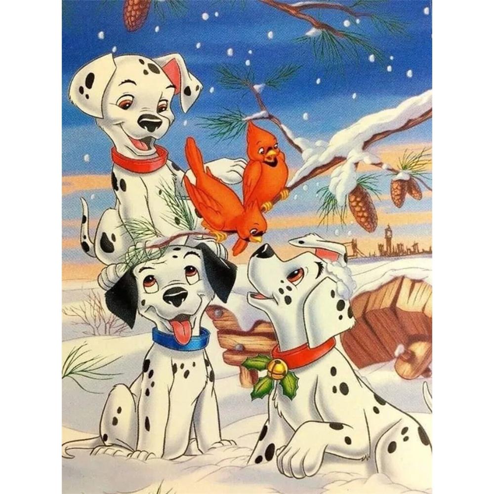 Disney Алмазная живопись 5D Далматинец Зимняя исцеляющая иллюстрация Мультфильм Фильм Вышивка крестом Ручная работа Подарок Декор для дома