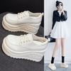 10Cm Single Shoes 2025 Autumn New Platform Lace-up Loafers Casual Women's Shoes European and American College Style British Style