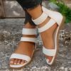 Fashion Women Braid Flat Heels Gladiator Sandals Women 2024 Summer Open Toe Non Slip Beach Sandles Woman Comfort Back Zipper Rome Shoes