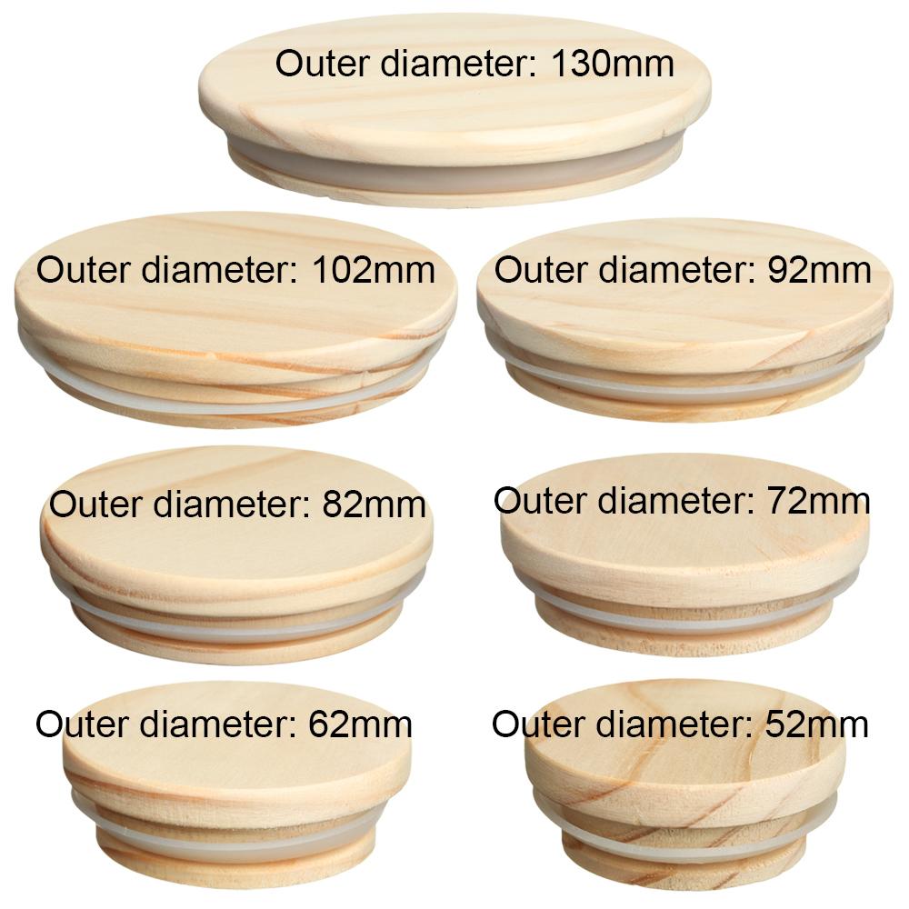 Sizes Bottle Sealing Caps Compatible Wood Lids Mason Jar Lid Wide Mouth Cover Canning Storage