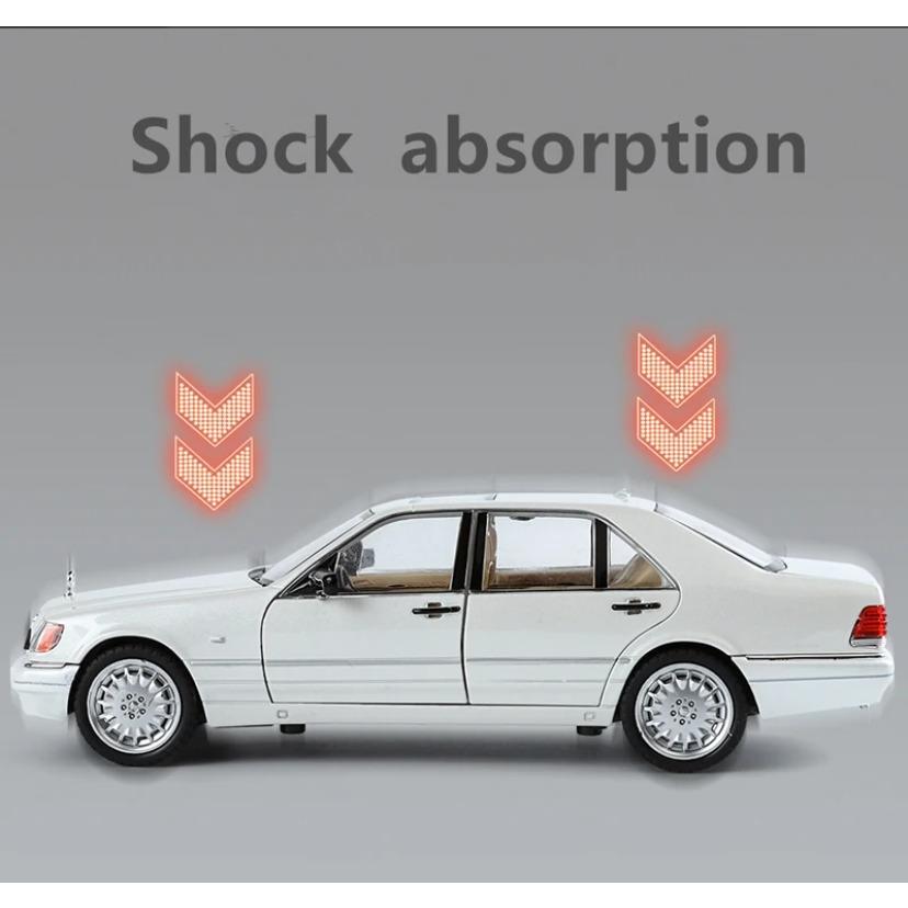 1/24 Benz W140 320SEL Alloy Vintage Car Diecast Metal Classic Car Toy Model Sound Light Pull Back Collectibles Children Birthday Gift