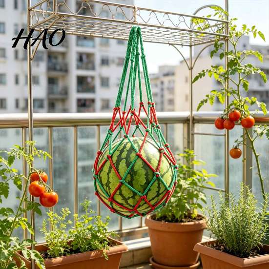Heavy Duty Melon Hammock 10Pcs Watermelon Sling Nets, Weatherproof Reusable Holder Support Net Mesh, Fruit Hammocks for Cantaloupe Cucumber Vegetables