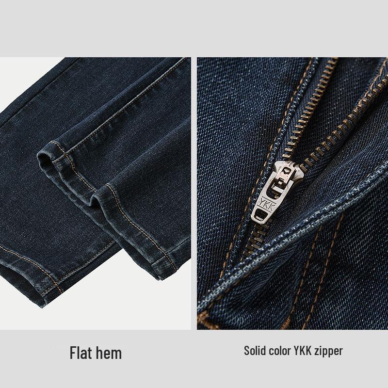 HLA Мужские осенние джинсы прямого кроя из выстиранного денима