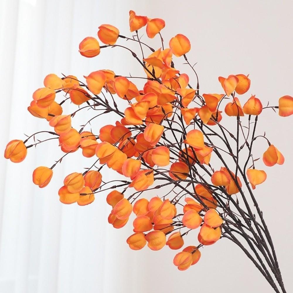 Long Branches Artificial Lantern Fruits Plastic Realistic Lantern Flower Branch Handmade Fake Flower Bouquets Photo Props