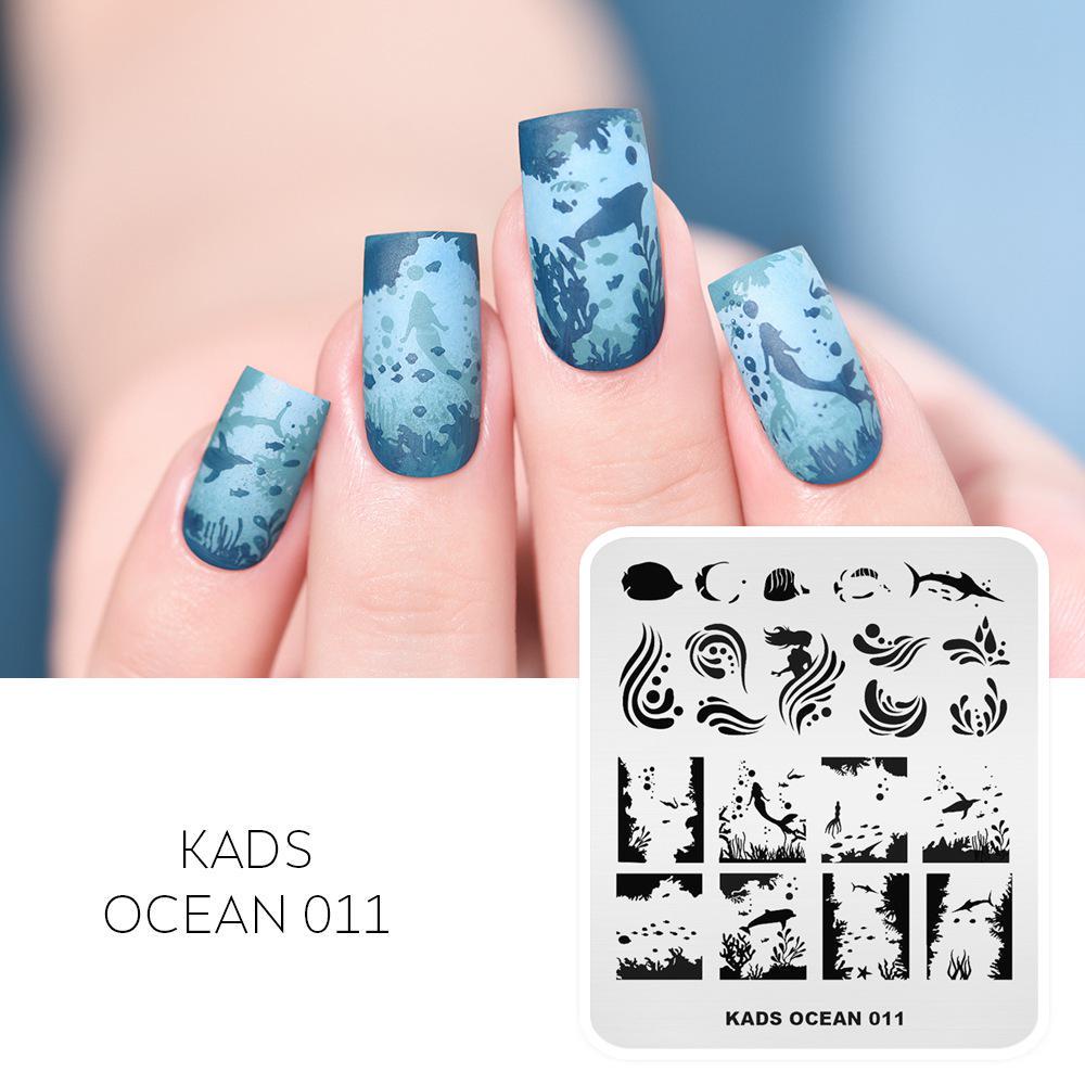 kads New 16 Designs Chinese Fashion Ocean Nail Stamp Plate Lotus Snake Dragonfly Mixed Pattern Nail Art Tools Stamping Template Stencil Plate