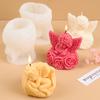 3D Cute DIY Flower Angel Candle Silicone Mold Easter Wing Boy Angel Scented Candle Mould Shell Angel Concrete Cement Gypsum Mold