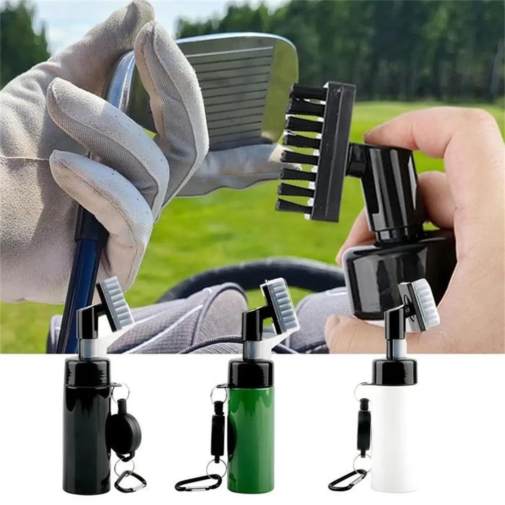 Golf Club Cleaner Brush, Golf Water Brush With Spray Bottle Holds 5 Ounces Of Water, Golf Club Cleaning Kit - With Cover & Retractable Clip