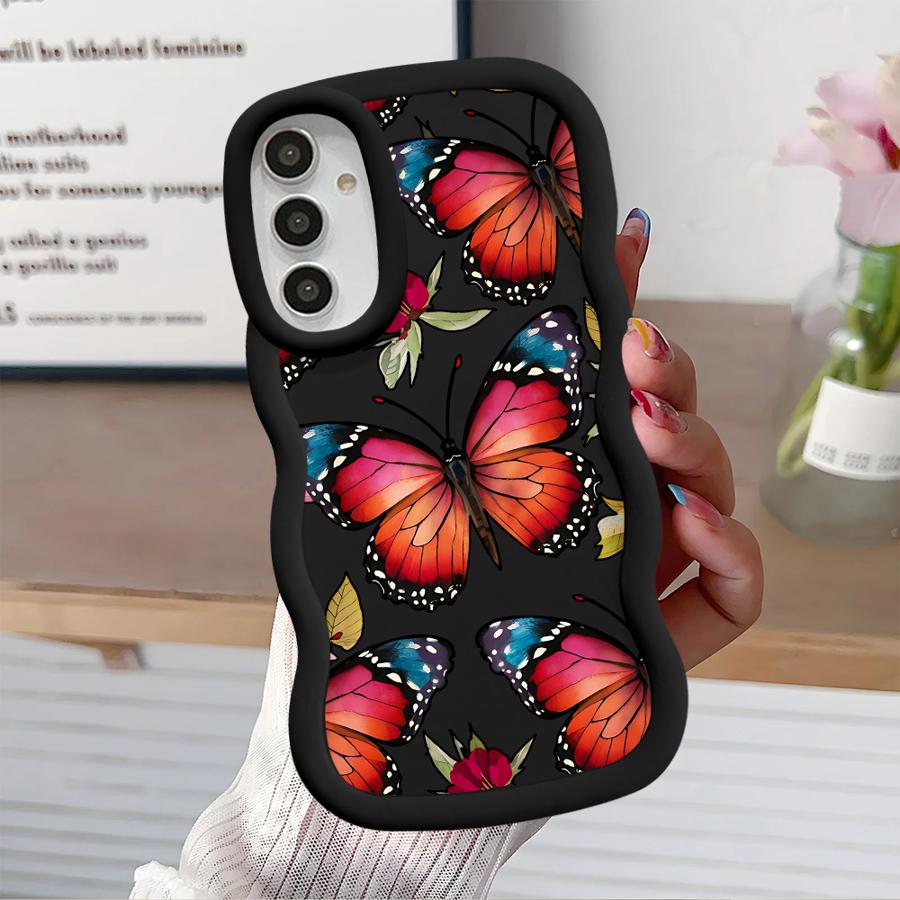 Красный Синий Чехол-Бабочка для Samsung Galaxy A14 A15 A12 A13 A21s A16 A52 A11 Мягкий Чехол для Телефона A33 A03 A04 A06 A53 A23 A05 A22