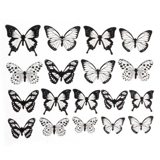 18Pcs/Set Ornamental Removable Exquisite Transparent Simulated Butterfly Wall Stickers Room Decor Wall Art Stickers AVE