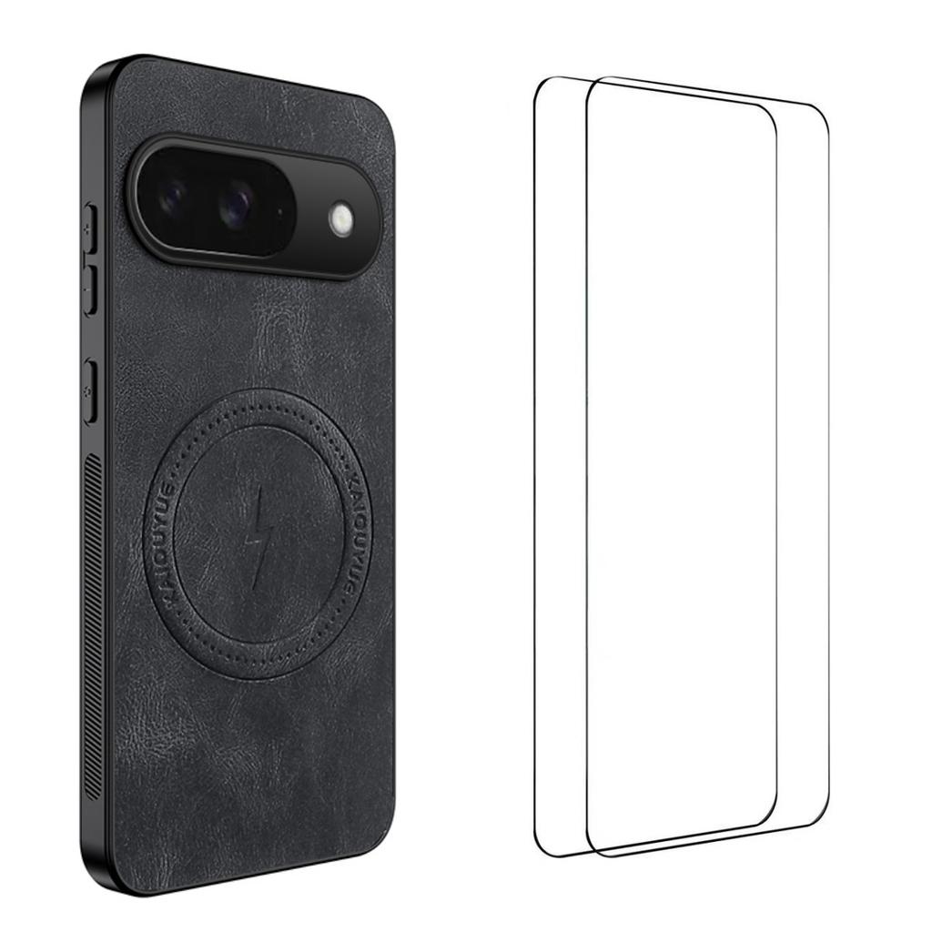 For Google Pixel 9 Magnetic Case WANLONFENG SD Series PC TPU Phone Cover with 2Pcs Screen Film