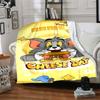 Tom And Jerry Celebrating Cheese Day With Playful Antics And Cheese Pieces Scattered Around Lightweight Customizable Blanket Personalized Text