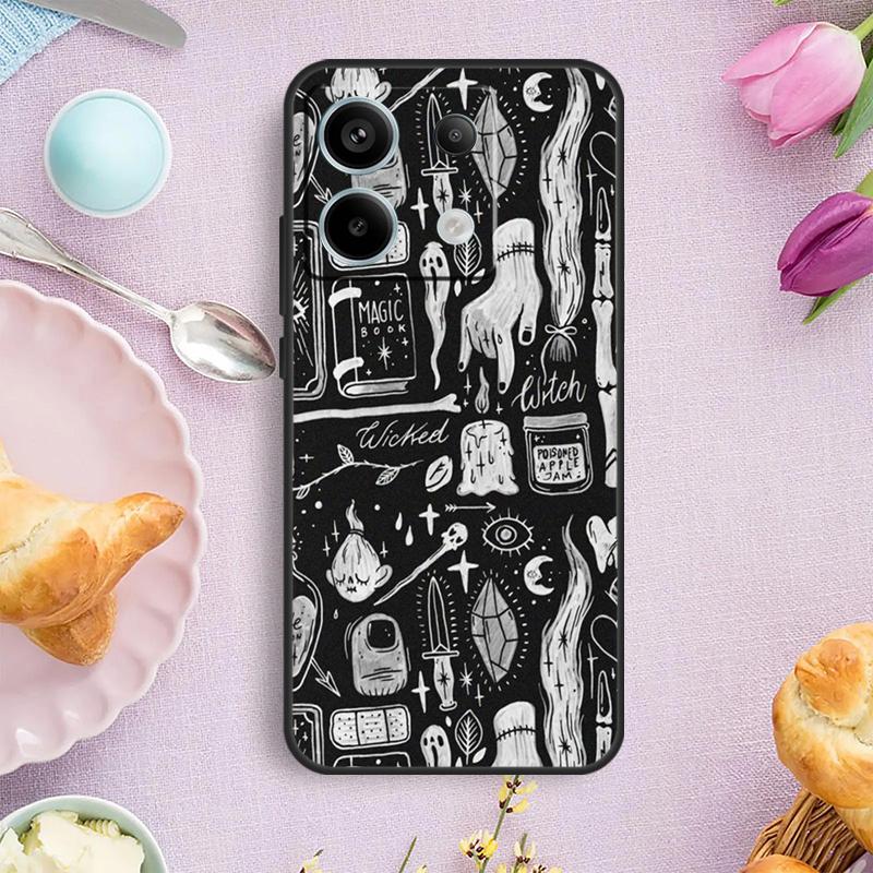 Чехол для телефона Witchcraft Halloween Cat Dark Witch для Redmi Note 12 11 9 10 13 Pro Plus 9S 10S 11S 12S Redmi 13C 9C 10C 12C