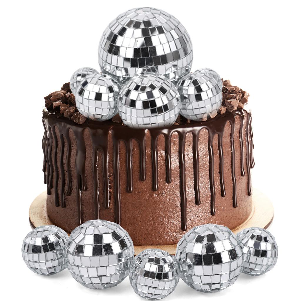24 шт. диско-шаров, зеркальный диско-шар, диско-шар, украшение для диско-шара, украшения для диско-шаров для украшения торта, светоотражающие