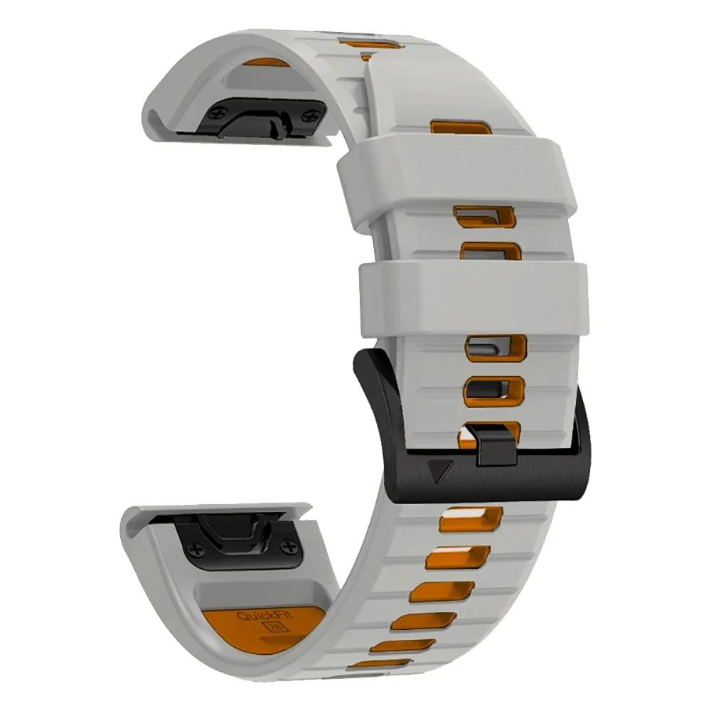 22 26 мм ремешок QuickFit для Garmin Fenix 8 E 7X 7 6X 6 Pro 5X Plus 3HR браслет Epix Gen 2 Enduro 3 Tactix силиконовый ремешок