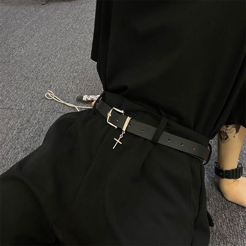 Винтажный пояс в корейском стиле, черный, универсальный, модный, повседневный пояс для унисекс
