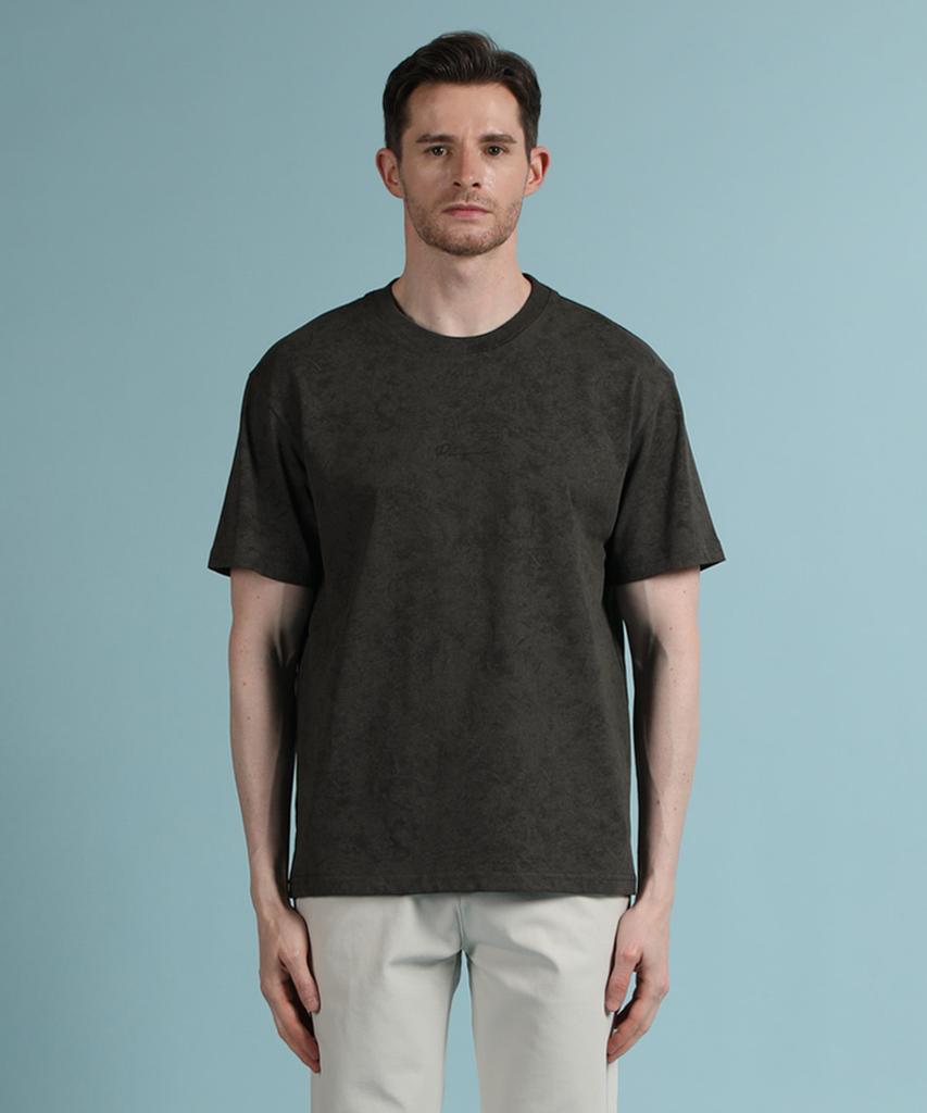 PANICALE Charcoal Vintage Washed Logo Short Sleeve T-Shirt