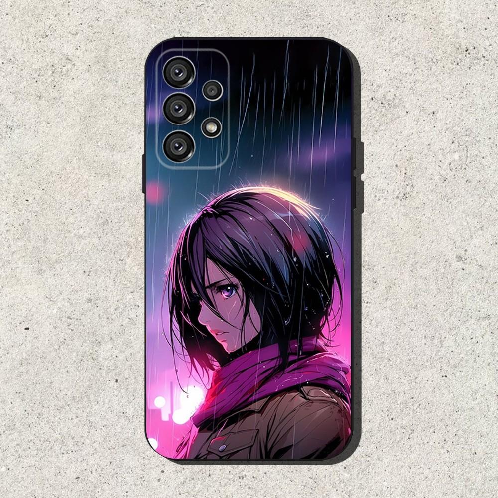 Чехол для телефона Attack on T-Titan Mikasa для Samsung S25, S24, S21, S22, S23, S30, Ultra, S20, Plus, Fe, Lite, Note, 10, 9, 5G Черный