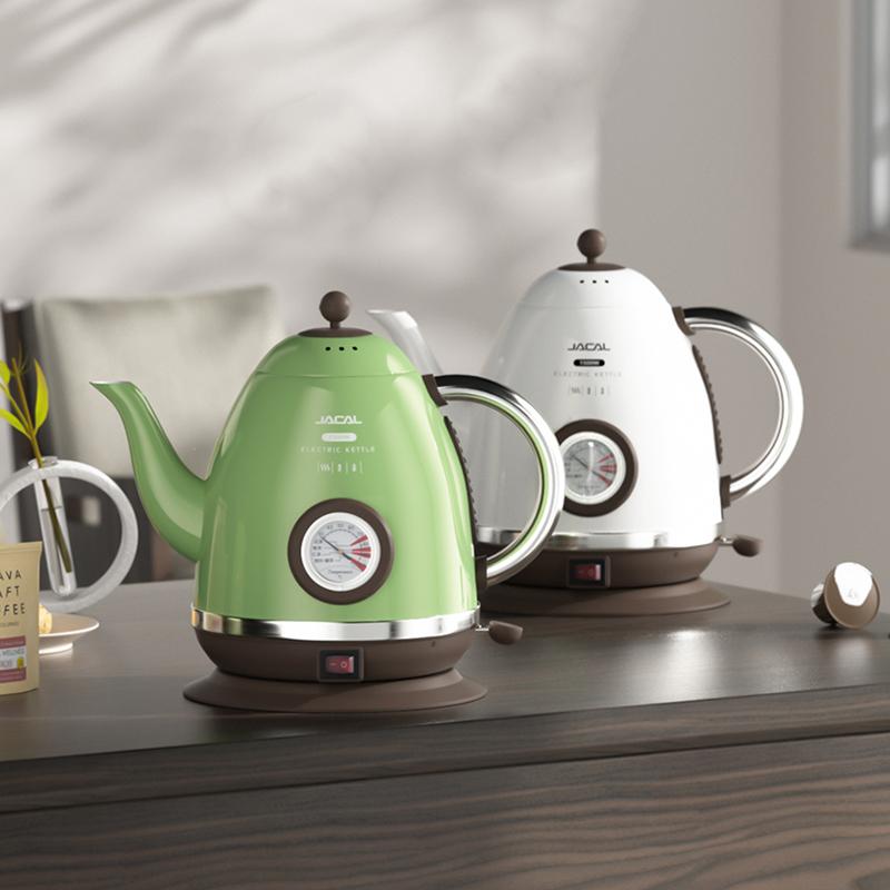 1.5L Electric Kettle 1500W Quick Heating Boiling Coffee Teapot Household Thermo Pot 304 Stainless Steel Linner with Thermometer