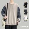 Sweatshirt Men's Spring Autumn Round Neck Trend Color Blocking Loose Drop-shoulder Sleeve Versatile Casual Men's Sweatshirt