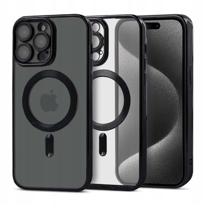 Etui do iphone 12 magsafe magshine obudowa wzmacniana czarny case + szkło