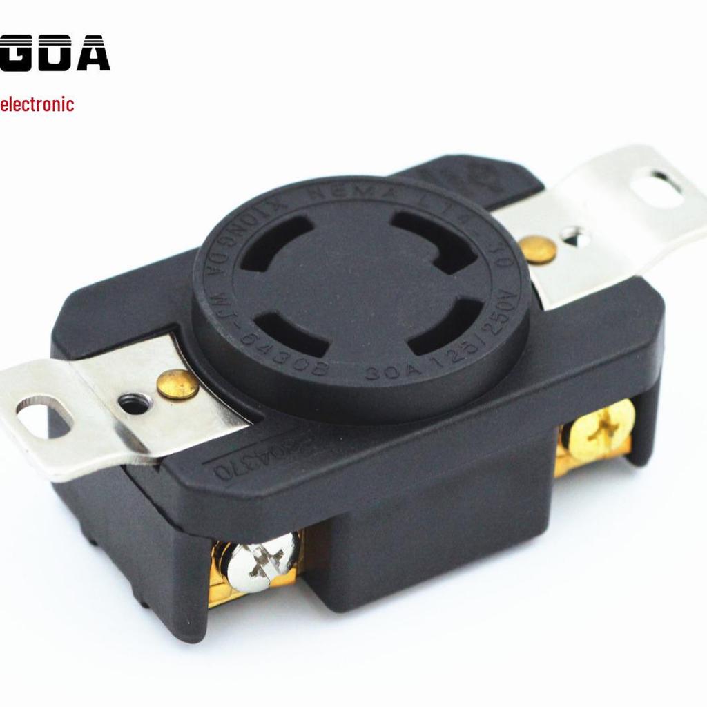 XIONGDA 30A 260V-450V American-Style Industrial Power Socket (4-Hole)