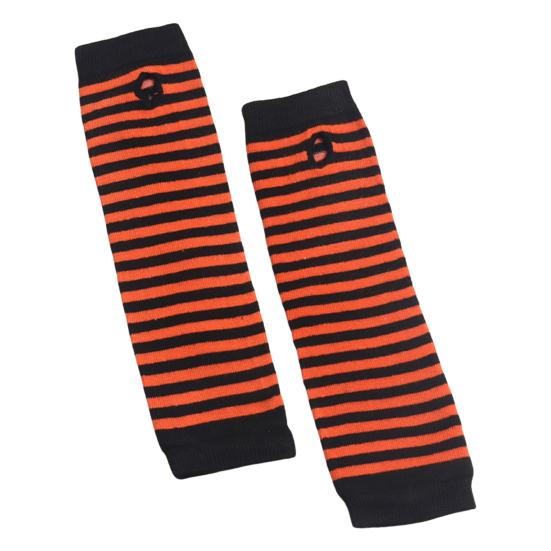 Длинные полосатые митенки для женщин, зимние длинные перчатки без пальцев, повседневные вязаные перчатки до локтя с отверстием для большого пальца