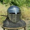 Medieval Helmet Armor 18 Gauge Lerp Sac Knight Bascinet Steel Helmet Collectible