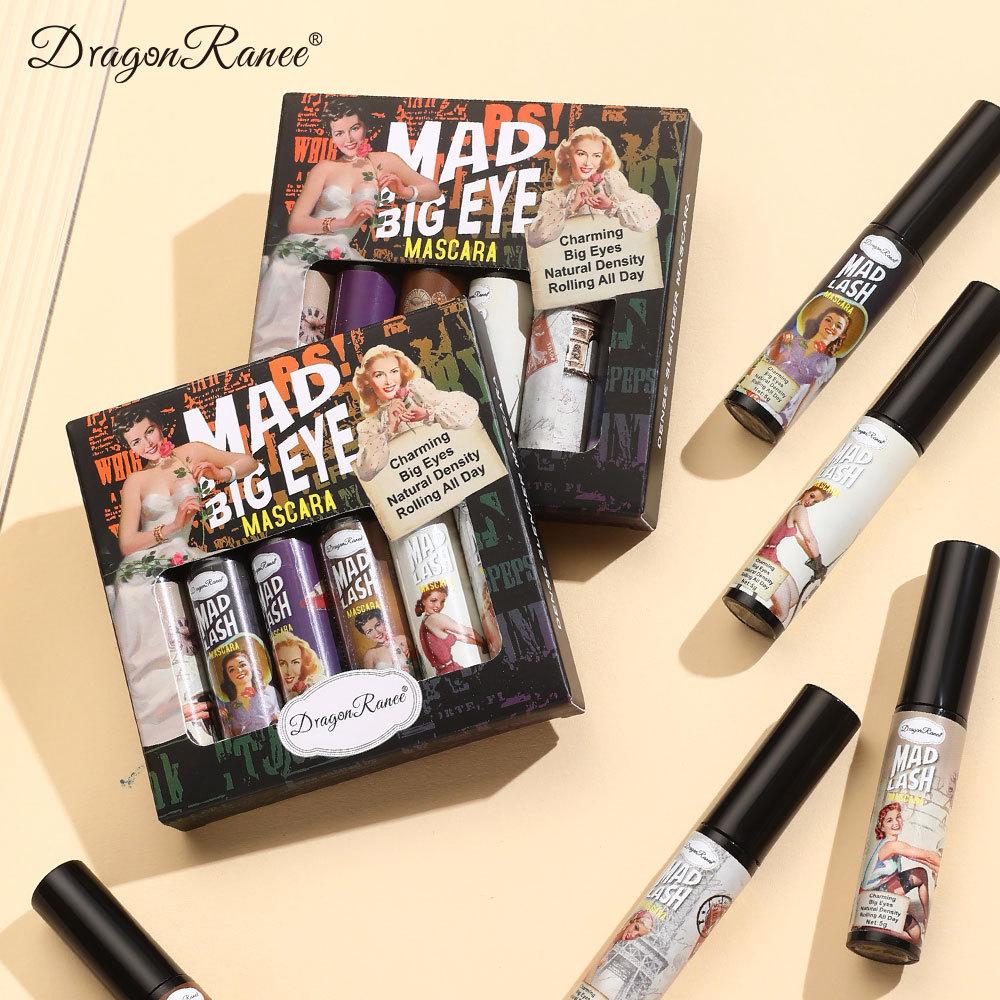 Dragon Ranee Цветная тушь для ресниц British Fan, густые кудри, водонепроницаемая, водонепроницаемая и потная, нелегко потерять сознание Белый Фиолетовый Красный Коричневый Синий