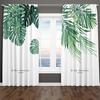 Современные прозрачные шторы из тропических зеленых листьев, затеняющие окна для спальни, комплект штор для гостиной, 2 шт., бесплатная доставка