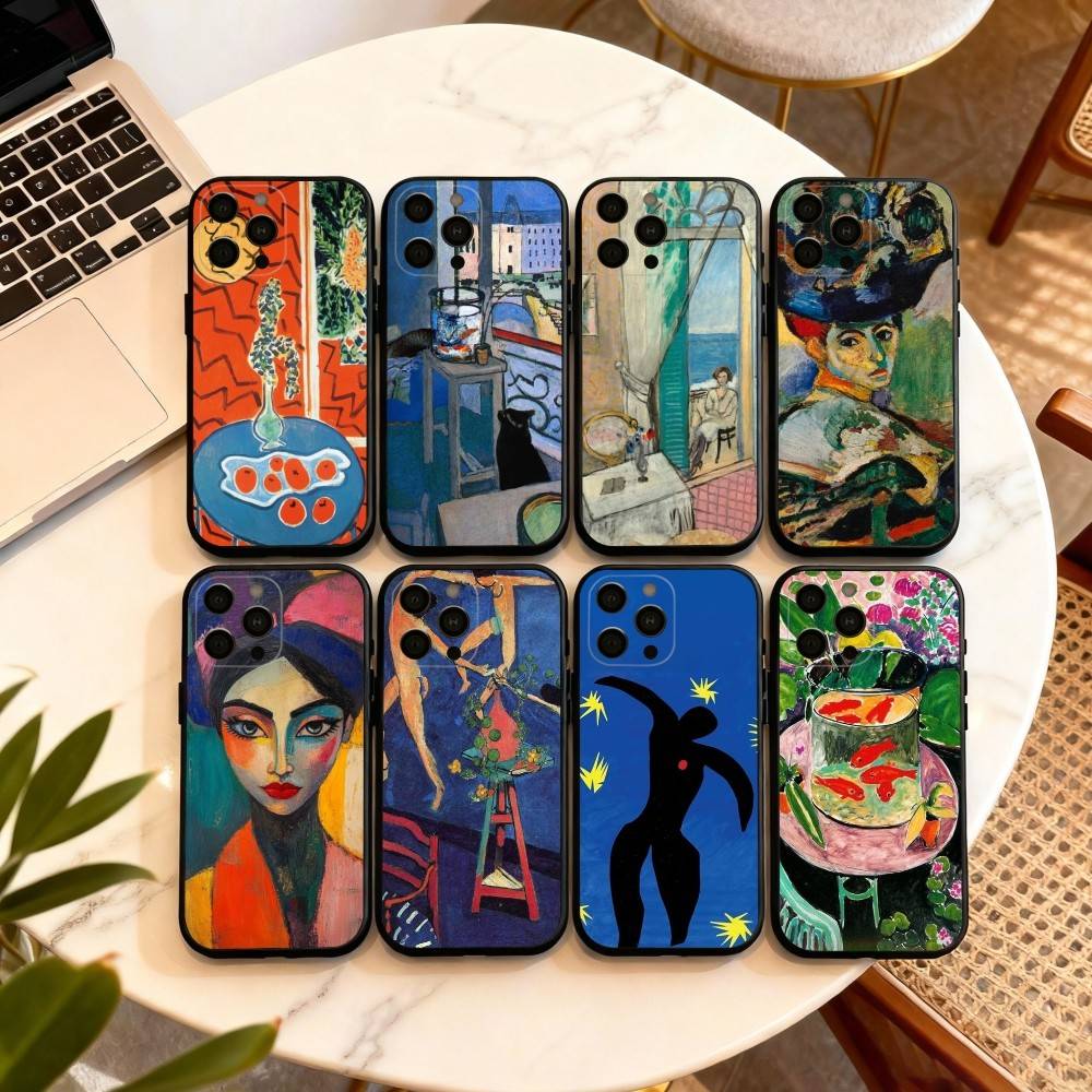 H-Henri M-Matisse Искусство PaI Чехол для телефона для iPhone 17,16,15,14,13,12,11 Plus,Pro Max,XS,Мягкий Силиконовый Черный Чехол