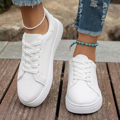 Большие размеры белые туфли женские весенне-летние молодежные повседневные универсальные женские туфли студенческие белые спортивные туфли для женщин