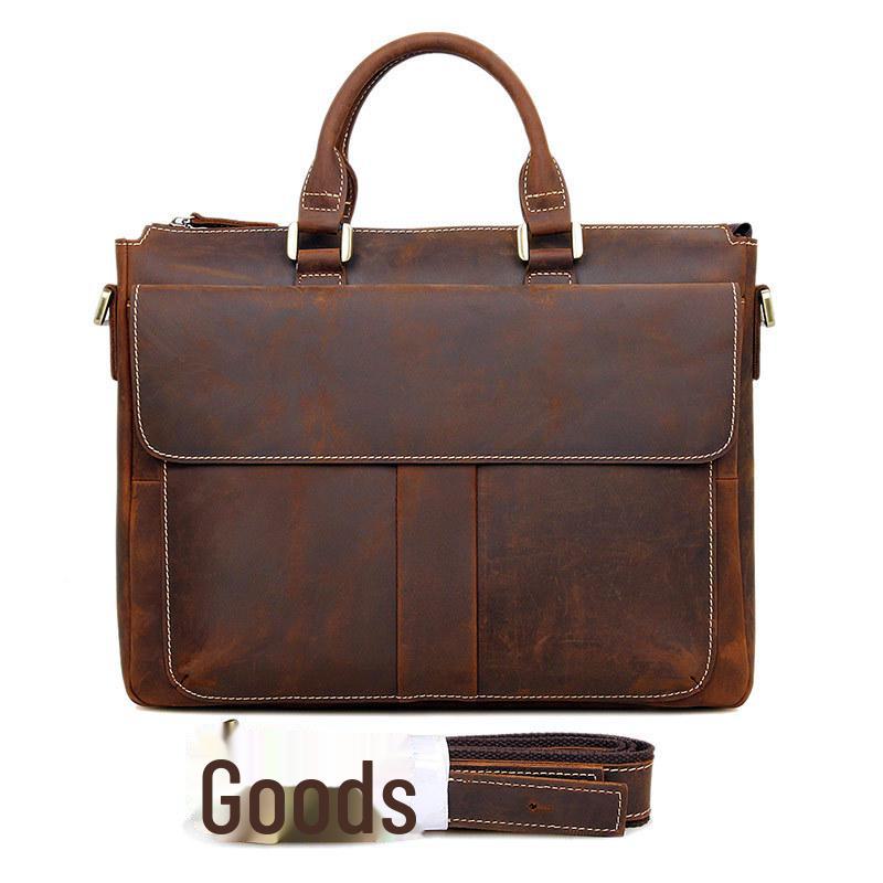 Мужской кожаный деловой и дорожный портфель Jiameida: Сумка-мессенджер и сумка для ноутбука из натуральной кожи