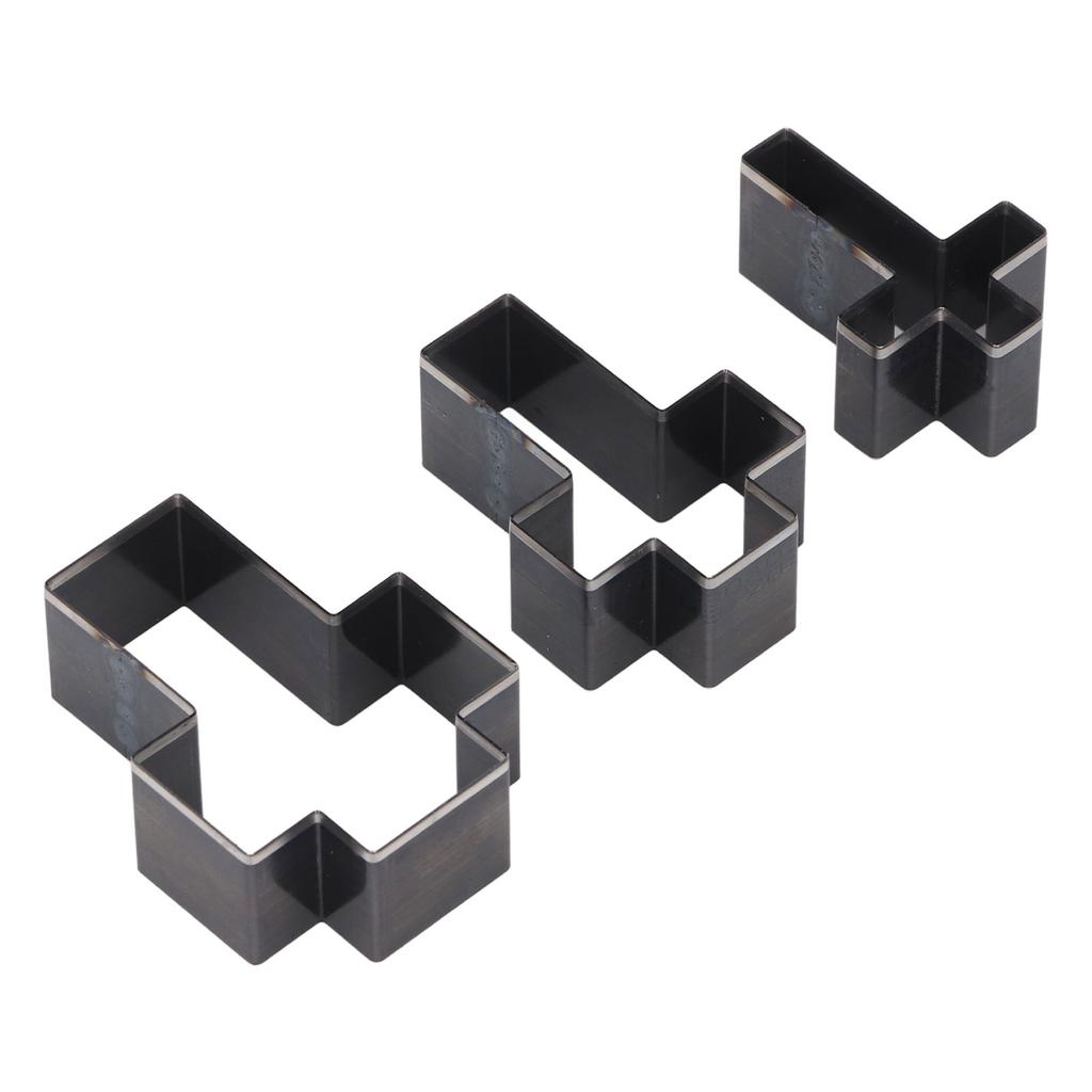 3PCS Crossed Shape Cutting Dies Crossed Shape Hollow Punch Cutter Set for Leather Crafts 69mm 61mm 53mm Height