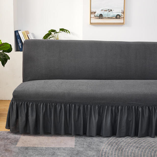 Флисовая ткань, бархатная жаккардовая сетка, без подлокотников, чехол для дивана-кровати с юбкой, чехол, встроенный чехол для дивана, моющийся эластичный