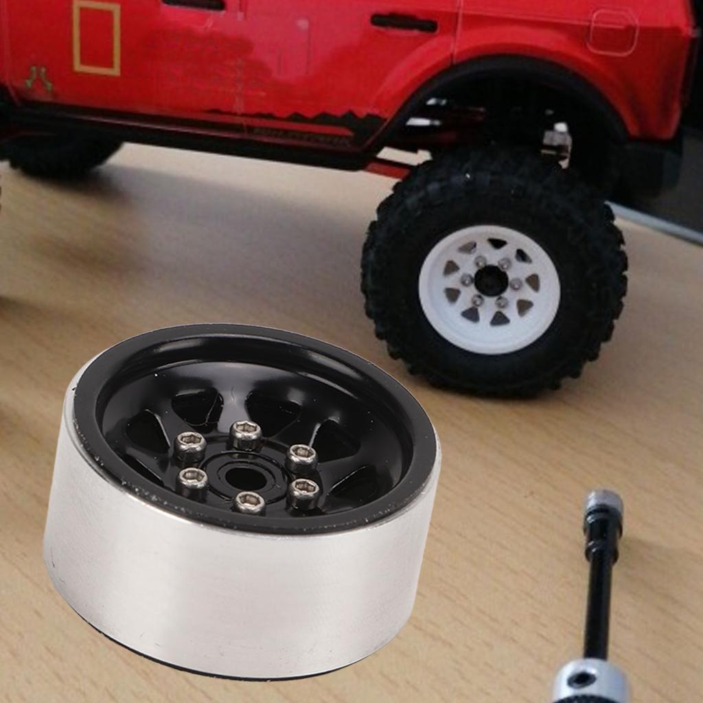 4 Pcs 1in RC Wheel Hub Lightweight RC Car Replacement Metal Wheel Rims for Upgrade