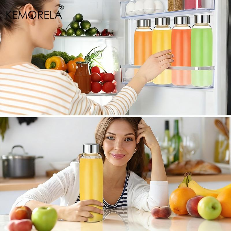 Glass Sports Water Bottle with Lid Leak-Proof And Heat-Resistant 500/750/1000ML for Travel And Storing Such As Juices, Smoothies