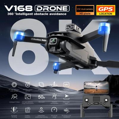 Оригинальный Дрон V168 MAX 8K HD GPS камера Дрон RC Интеллектуальное предотвращение препятствий 5G WIFI FPV Аэрофотосъемка Квадрокоптер Дрон Игрушка