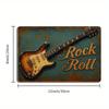 Vintage Rock 'n' Roll Sign - Distressed Guitar Wall Art for Music Spaces & Cafes