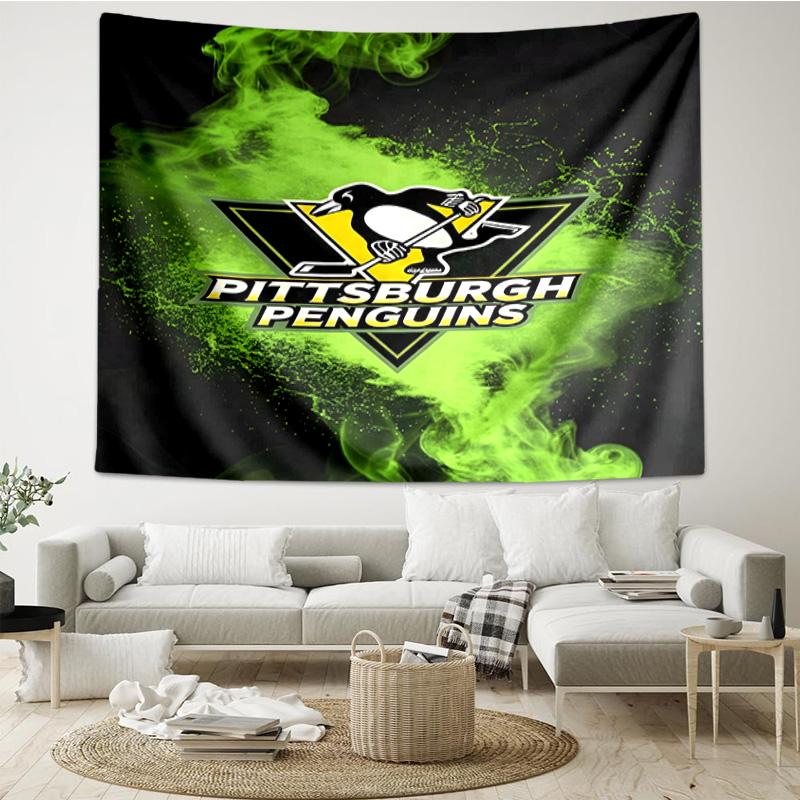Penguins Hockey Jersey Tapestry, Unique Design Tapestry, Wall Decor for Bedroom,Livingroom, Playroom,Heartwarming Fan Holiday Gifts