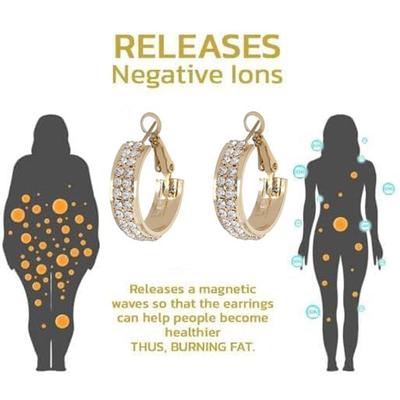 2 пары серег для похудения из сплава с бриллиантами, точечный массаж ушей, лимфодренаж, женские серьги-гвоздики