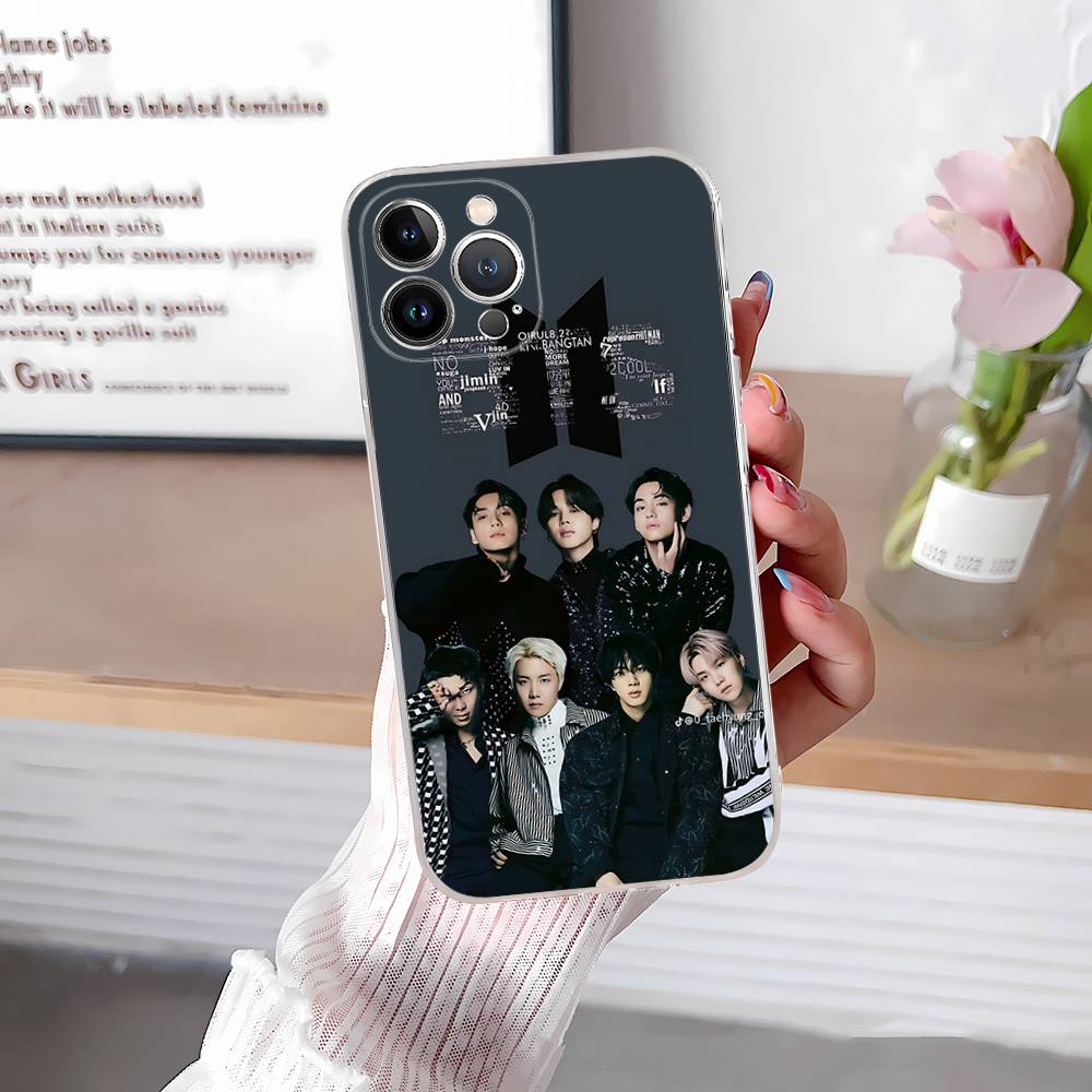 K-Pop Cartoon Boys B-BT21S Transparent Phone Case For IPhone 17 Air 16 Pro Max 15 14 13 12 11Plus Shockproof Cover