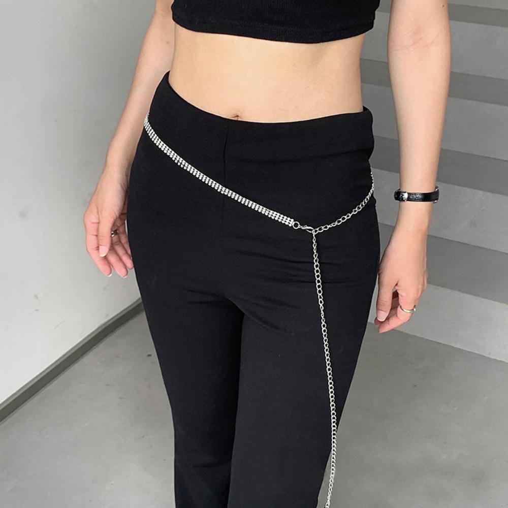 Длинный поясной ремень, блестящий пояс, элегантная цепочка на талию для женского платья, пальто