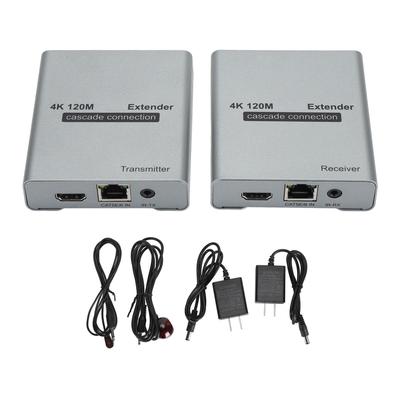 Мультимедийный интерфейсный удлинитель 4K 120M HD через RJ45 Ethernet LAN CAT5e Cat6 кабельное каскадное соединение