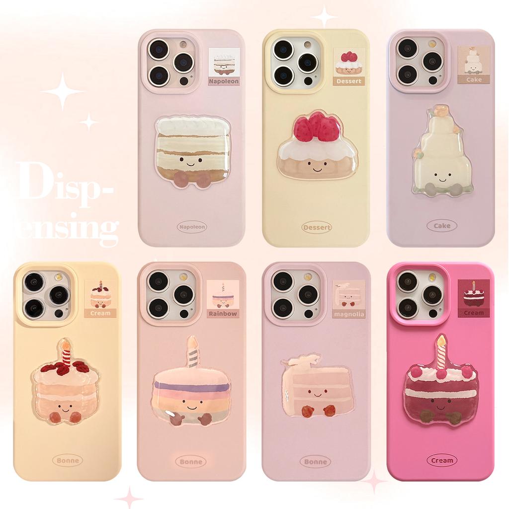 Ins Cute Cake 15pro Max for Apple 17 Mobile Phone Case for IPhone14For13 Milk 12 Three-dimensional 15