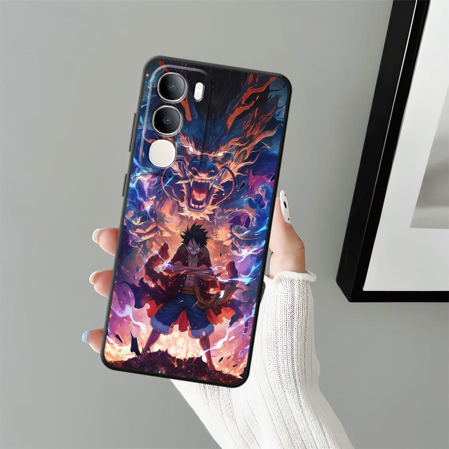Крутой аниме чехол с Луффи для Vivo V25 V30 Y51S Y78 Y71 Y91 Y52S Y93 V29 V27 Y53S Y75 Y81 V21E V23 Y50 Y95